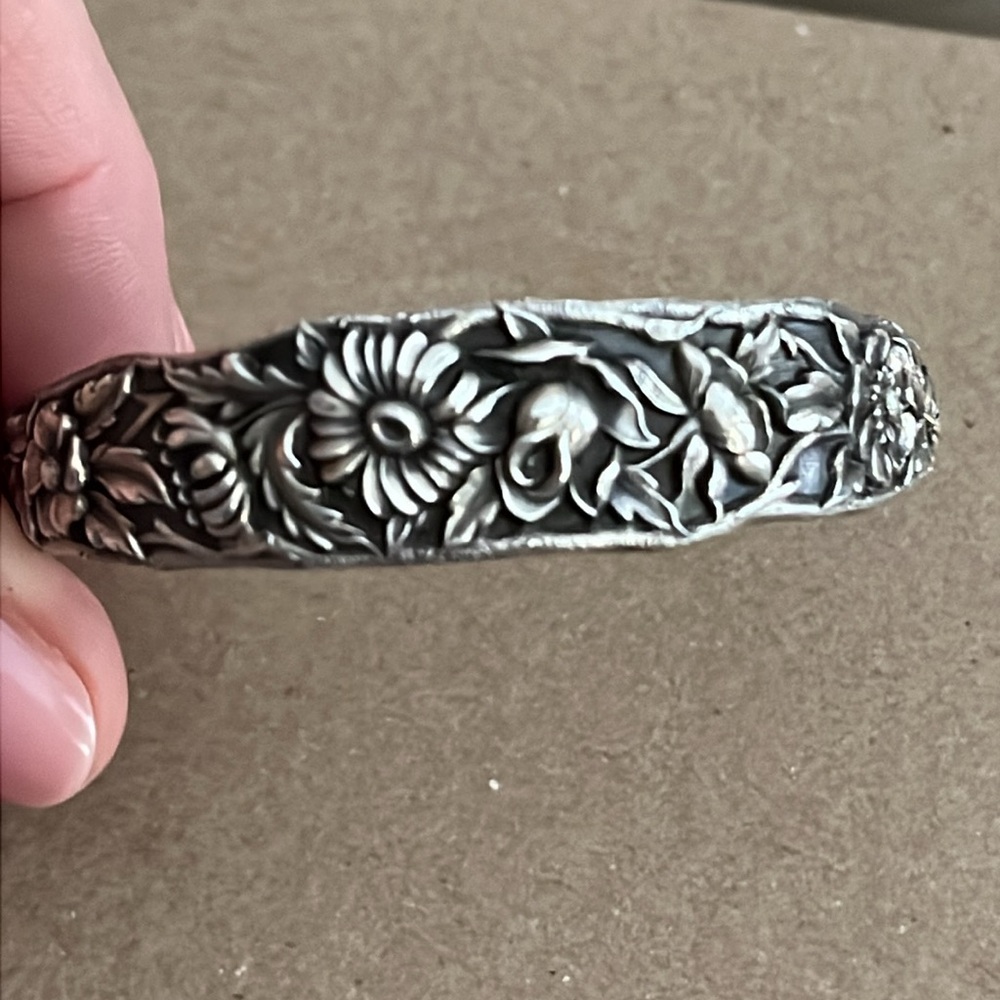S. Kirk & Son Floral Sterling Cuff Bracelet